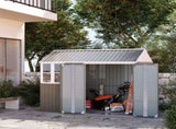 8 x 6 ft Galvanised Garden Shed, Outsoor Metal Storage Shed with Double Doors Window Air Vents for T3398P318755
