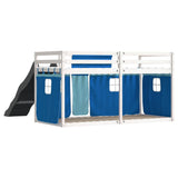 Bunk Bed without Mattress with Slide and Curtains Blue 90x200 cm 3284111