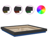 Bed Frame with LED Lights without Mattress Black 200x200cm 3281071