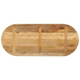 Table Top 110x50x3.8 cm Oval Solid Wood Rough Mango 370117