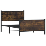 Metal Bed Frame without Mattress Smoked Oak 107x203 cm 4007681
