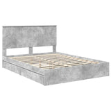 Storage Bed Concrete Grey 150 x 200 cm Engineered Wood 3411197