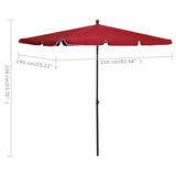 Garden Parasol with Pole 210x140 cm Bordeaux Red 315547