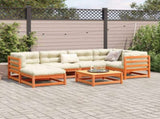 7 Piece Garden Sofa Set Wax Brown Solid Wood Pine 3299531