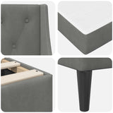 Bed Frame with Mattress Dark Grey 180 x 200 cm Velvet 3415242
