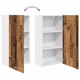 Hanging Cabinet Old Wood and White 50 x 31 x 100 cm 884352