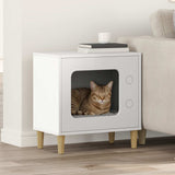 Cat House White 51 x 30 x 52 cm Engineered Wood 8000653
