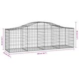 Arched Gabion Baskets 3 pcs 200x50x60/80 cm Galvanised Iron 3145599