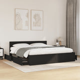 Bed Frame with Headboard without Mattress Black 200x200 cm 3295535