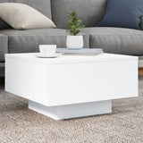 ZNTS Coffee Table with LED Lights White 55x55x31 cm 836574