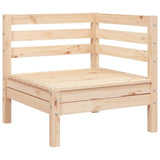 Garden Sofa Natural Wood Solid Pine Wood 3-seater Modular 838026