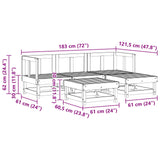 Garden Lounge Set 5 pcs Wax Brown Solid Pine Wood 3418091