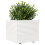 ZNTS Garden Planter White 80x80x72 cm Solid Wood Pine 3282625