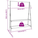 Clothes Rack with Shelves 132x45.5x150.5 cm Bamboo 4008914