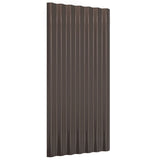 Roof Panels 36 pcs Galvanised Steel Brown 80x36 cm 319140