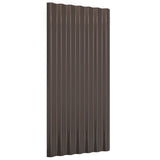 Roof Panels 36 pcs Galvanised Steel Brown 80x36 cm 319140