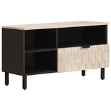 TV Cabinet White Wash Finish 80 x 33 x 46 cm Solid Mango Wood 4017881