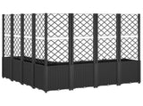 Garden Planter with Trellis Black 160x160x140 cm PP 367883