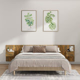 Bed Headboard With Cabinet Smoked oak Engineered wood Large 3115753