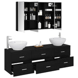 Bathroom Furniture Set 4 pcs Black Oak 3406944