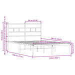 Bed Frame without Mattress with Headboard Brown Oak 120x190 cm Small Double 4017148