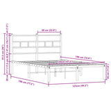 Bed Frame without Mattress with Headboard Brown Oak 120x190 cm Small Double 4017148