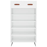Shoe Cabinet High Gloss White 60x35x105 cm Engineered Wood 829582