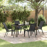 Garden Dining Set 5 pcs Black Powder-coated Steel 3379117