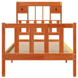 Bookcase Bed without Mattress Wax Brown 100x200 cm Solid Wood Pine 3321759