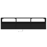 TV Wall Cabinet with LED Black 180x31x45 cm 3307941