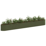 Raised Garden Bed Olive Green 380 x 40x 40 cm Steel 8011736