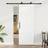 Sliding Door White and Black 78 x 211 cm Solid Pine Wood 3333333