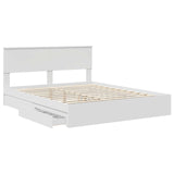 Storage Bed with Headboard White 160 x 200 cm Engineered Wood 3410777