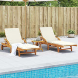 ZNTS Sun Loungers 2 pcs with Cushions 200x68x83 cm Solid Wood Acacia 3206372