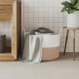 Storage Basket Brown and White 51x33 cm Cotton 358492