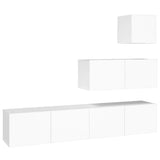 4 Piece TV Cabinet Set White Engineered Wood 3114646