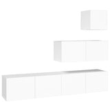 ZNTS 4 Piece TV Cabinet Set White Engineered Wood 3114646