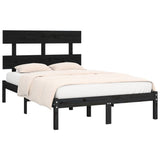 Bed Frame Black Solid pine wood Double Durable Bed Frame 3104657