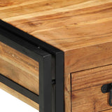 End Table Brown and Black 40 x 40 x 50 cm Solid Acacia Wood 4016714