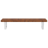 Basin Shelf Wall Mounted Steel and Solid Wood Oak 3302346