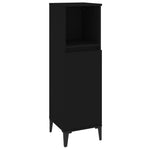 ZNTS 3 Piece Bathroom Furniture Set Black Engineered Wood 3185590