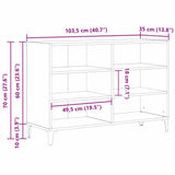 Sideboard Black Oak 103.5 x 35 x 70 cm Engineered Wood 862591