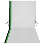 Photo Studio Kit with 3 Cotton Backdrops Adjustable Frame 3x6m 275420