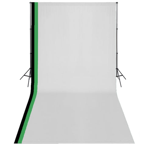 Photo Studio Kit with 3 Cotton Backdrops Adjustable Frame 3x6m 275420