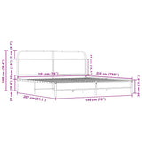 Metal Bed Frame without Mattress Sonoma Oak 193x203 cm 3318686