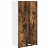 Hanging Cabinet with Door Smoked Oak and White 50 x 31 x 100 cm 884350