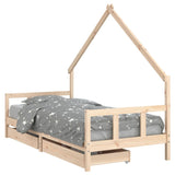Kids Bed Frame with Drawers 90x200 cm Solid Wood Pine 834552