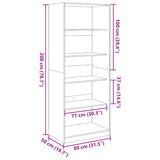 Wardrobe Black 80x50x200 cm Engineered Wood 3307721