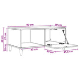 Coffee Table Smoked Oak 90 x 50 x 40 cm Engineered Wood 895190