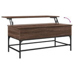 ZNTS Coffee Table Brown Oak 100x50x45 cm Engineered Wood and Metal 845400